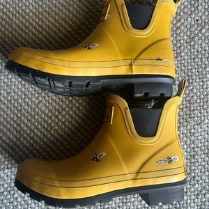 Yellow rain boots